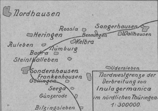 Datei:Nordwestgrenze der Verbreitung von Inula germaica im nördlichen Thüringen.jpg
