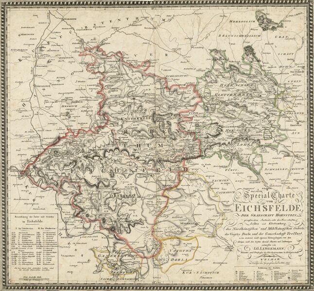 Datei:Karte Eichsfeld, Grafschaft Hohnstein, Herrschaften Lohra und Klettenberg, Gebiete von Nordhausen und Mühlhausen.jpg
