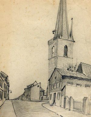 Petersberg mit Petrikirche in Nordhausen 1930.jpg