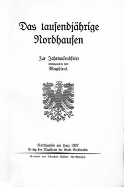 Das tausendjährige Nordhausen - Titelblatt Nordhausen.jpg