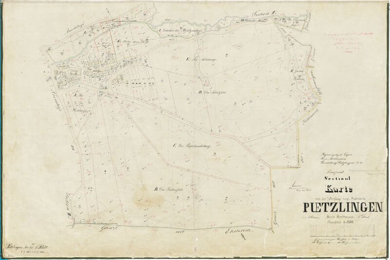 Datei:Pützlingen - Flur 001 - 1864.JPG