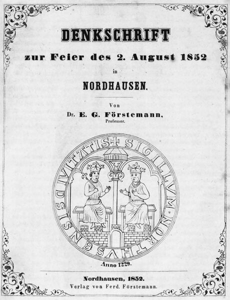 Datei:Denkschrift zur Feier des 2. August 1852 in Nordhausen.jpg